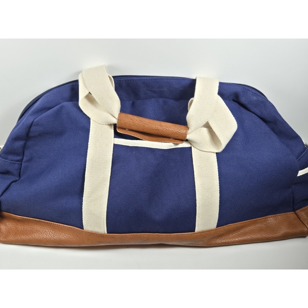 Facebook 10 Year Anniversary 2014 Canvas Leather  Duffle Gym Bag Rare HTF Vtg.